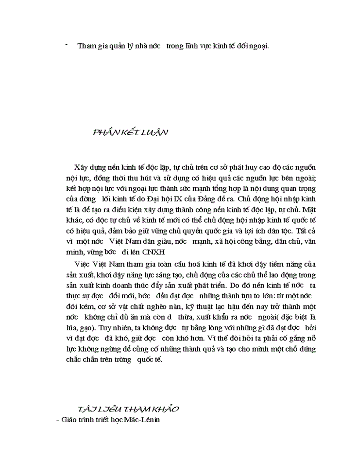 image for page Vận dụng nguyên lý triết học để phân tích làm rõ thực trạng của nền kinh tế Việt Nam trước xu thế toàn cầu hoá