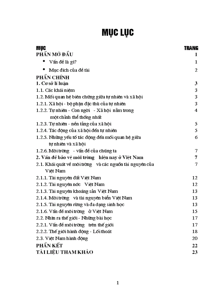image for page Mối quan hệ biện chứng giữa tự nhiên và Xã hội phân tích vấn đề bảo vệ môi trường hiện nay ở Việt Nam