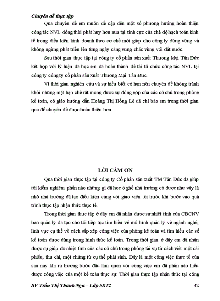 image for page Kế toán Nguyên vật liệu tại Công ty Cổ phần sản xuất Thương mại Tân Đức