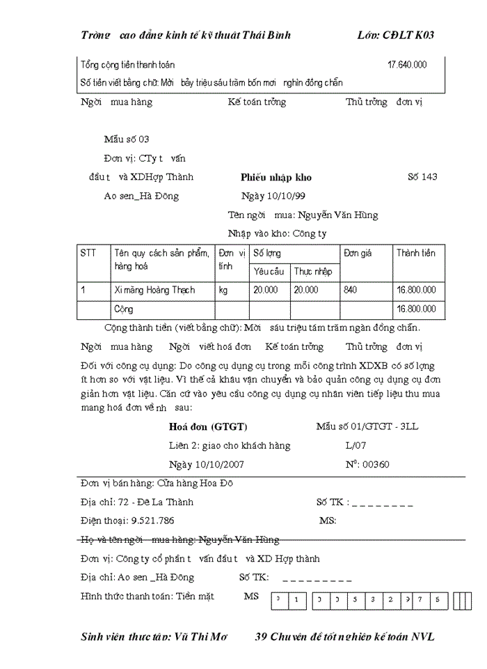 image for page THS Tổ chức công tác Kế toán Nguyên vật liệu Công cụ dụng cụ ở Công ty cổ phần tư vấn đầu tư và Xây dựng Hợp Thành