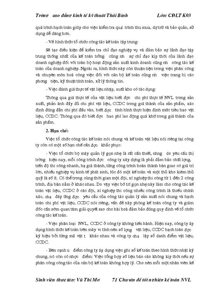 image for page THS Tổ chức công tác Kế toán Nguyên vật liệu Công cụ dụng cụ ở Công ty cổ phần tư vấn đầu tư và Xây dựng Hợp Thành