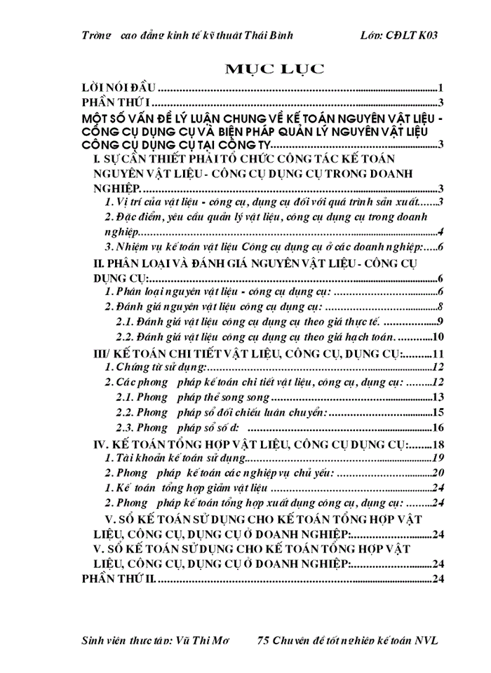 image for page THS Tổ chức công tác Kế toán Nguyên vật liệu Công cụ dụng cụ ở Công ty cổ phần tư vấn đầu tư và Xây dựng Hợp Thành