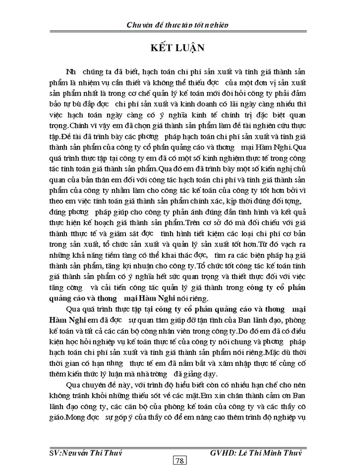 image for page Hoàn thiện công tác tổng hợp Chi phí sản xuất và tính Giá thành sản phẩm tại Công ty Cổ phần Quảng cáo Hàm Nghi