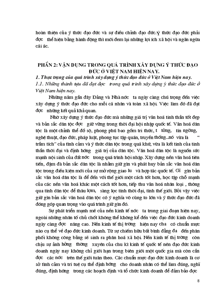 image for page Vận dụng trong quá trình Xây dựng ý thức đạo đức ở Việt Nam hiện nay