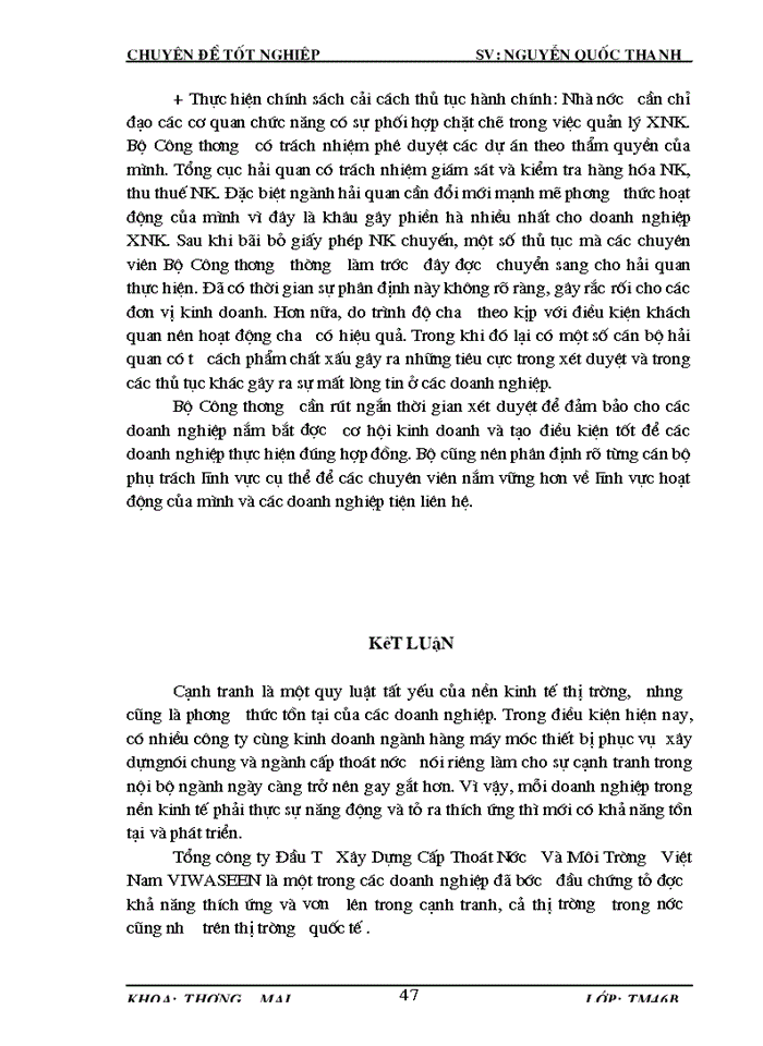 image for page Hoàn thiện hoạt động Nhập khẩu máy móc thiết bị tại Tổng Công ty đầu tư Xây dựng cấp thoát nước và môi trường Việt Nam VIWASEEN