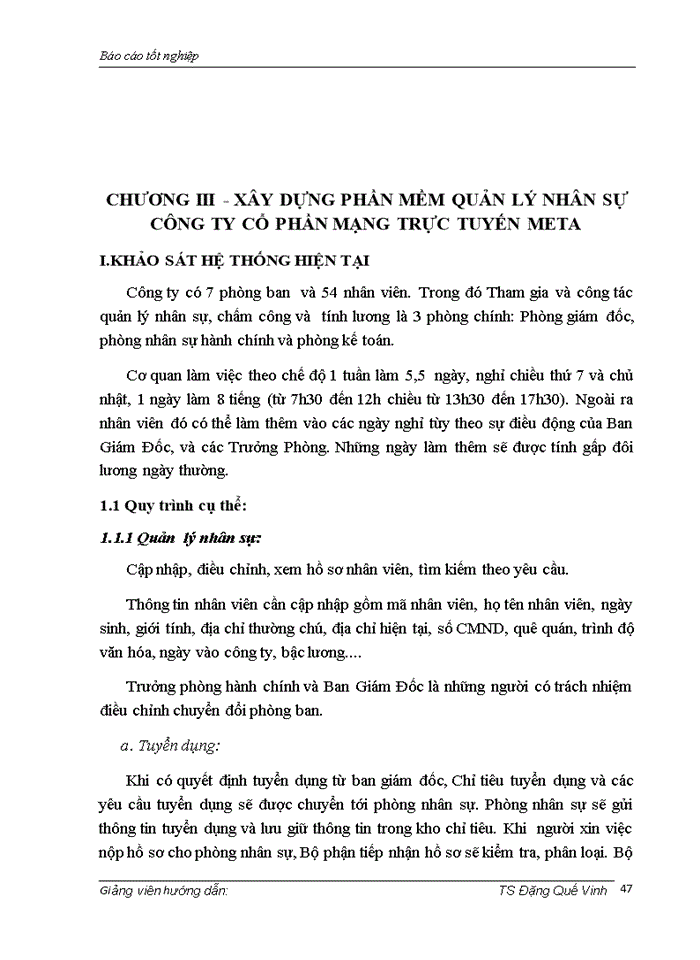 image for page Xây dựng phần mềm quản lý nhân sự tiền lương trong Công ty cổ phần mạng trực tuyến META