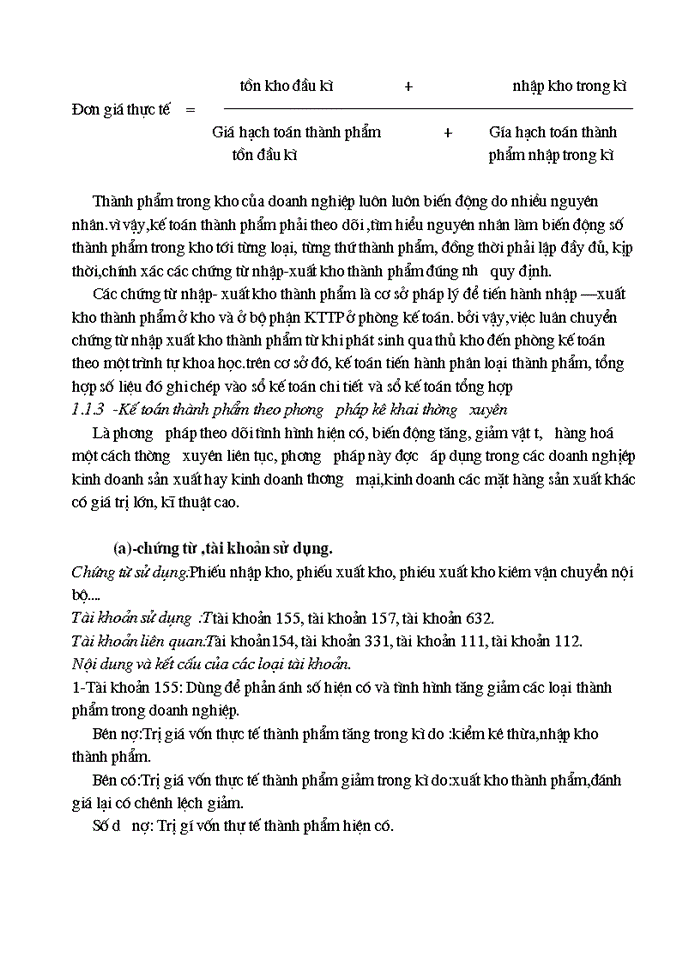 image for page Tổ chức hạch toán thành phẩm Tiêu thụ Thành phẩm ở Công ty rau quả Việt Nam