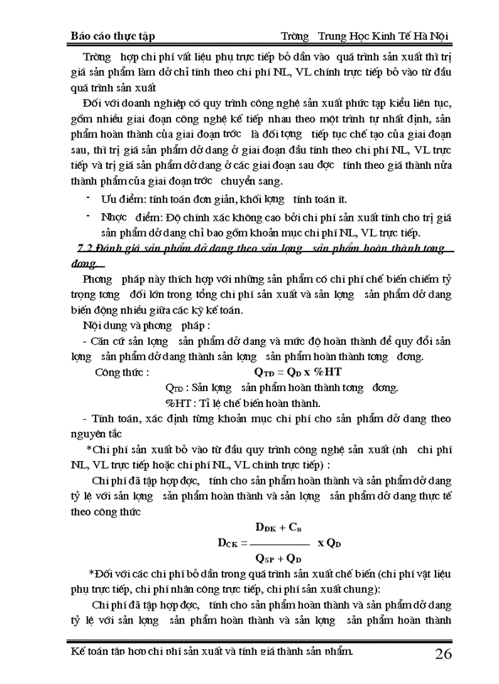 image for page THS Kế toán tập hợp Chi phí sản xuất và tính Giá thành sản phẩm tại xí nghiệp X18