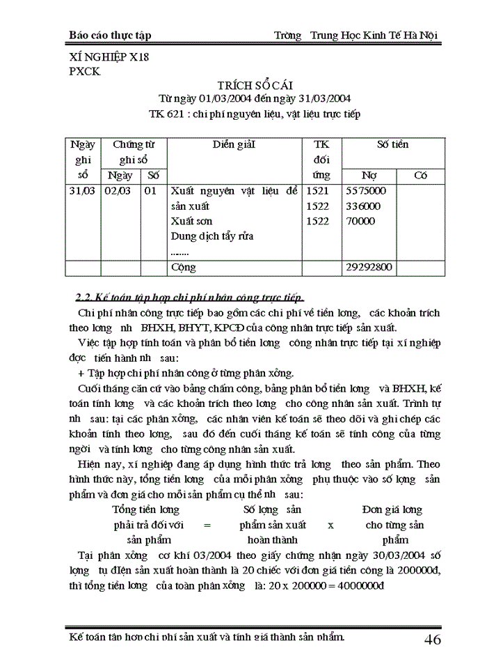 image for page THS Kế toán tập hợp Chi phí sản xuất và tính Giá thành sản phẩm tại xí nghiệp X18
