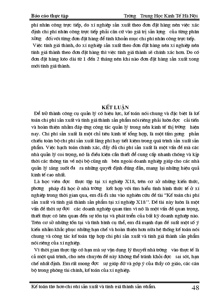 image for page THS Kế toán tập hợp Chi phí sản xuất và tính Giá thành sản phẩm tại xí nghiệp X18