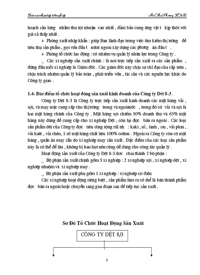 image for page Tổ chức Kế toán Nguyên vật liệu tại Công ty Dệt 8-3