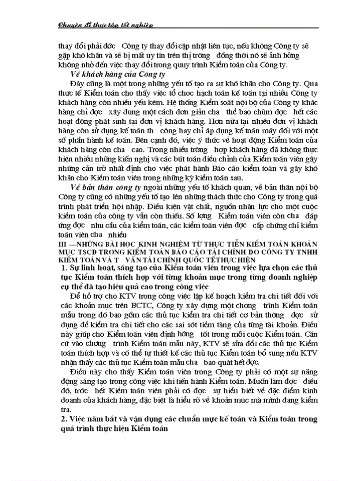 image for page Thực trạng Kiểm toán khoản mục Tài sản cố định trong Kiểm toán Báo cáo tài chính do Công ty Trách nhiệm Hữu hạn Kiểm toán và Tư vấn tài chính quốc tế IFC thực hiện