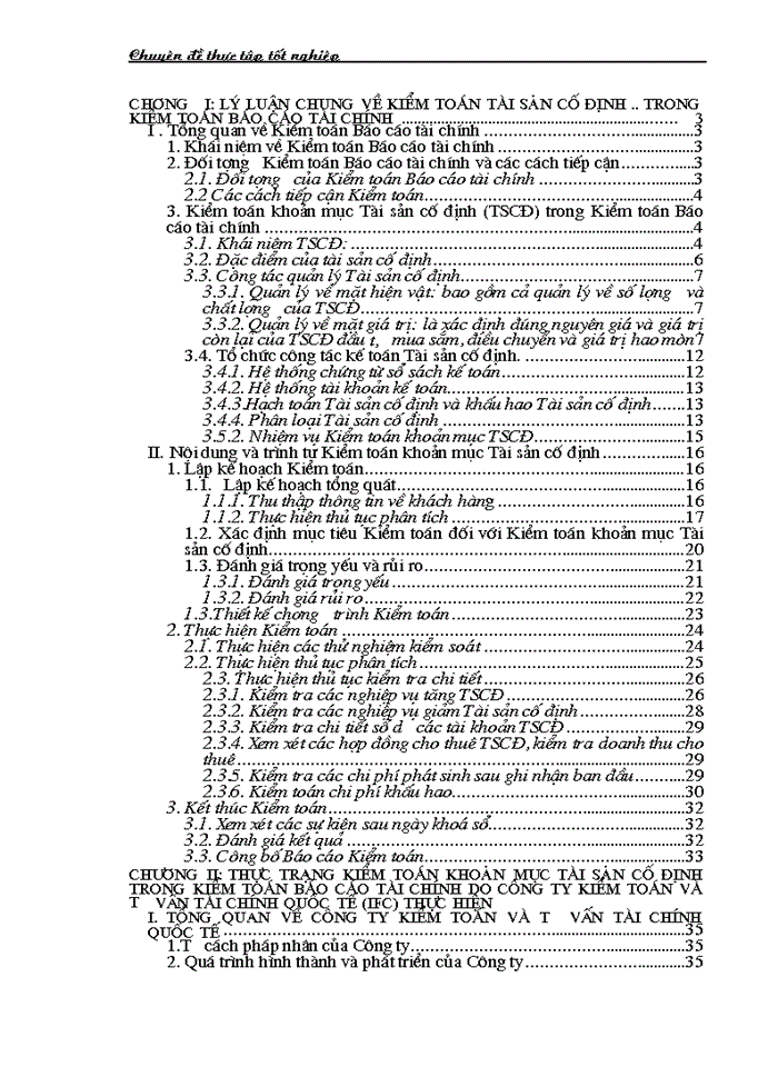image for page Thực trạng Kiểm toán khoản mục Tài sản cố định trong Kiểm toán Báo cáo tài chính do Công ty Trách nhiệm Hữu hạn Kiểm toán và Tư vấn tài chính quốc tế IFC thực hiện