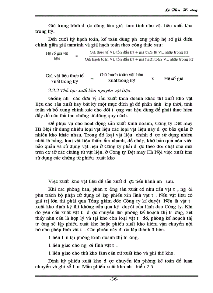 image for page Tổ chức công tác Kế toán Nguyên vật liệu tại Công ty Dệt - May Hà Nội