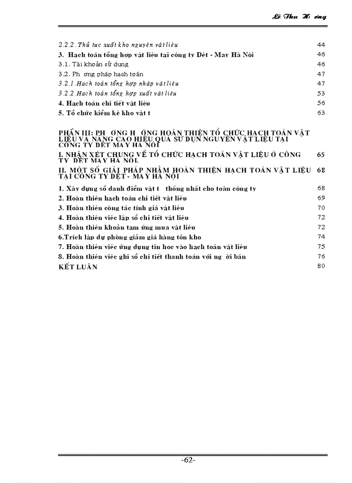 image for page Tổ chức công tác Kế toán Nguyên vật liệu tại Công ty Dệt - May Hà Nội