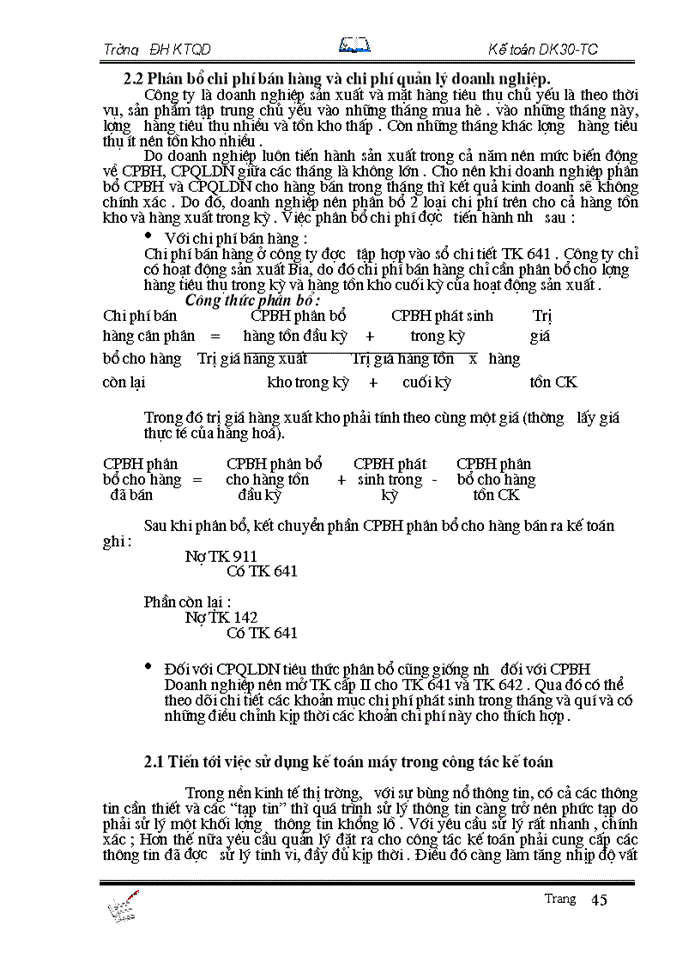image for page Tổ chức công tác Kế toán bán hàng và xác định kết quả tại Công ty Rượu Đồng xuân