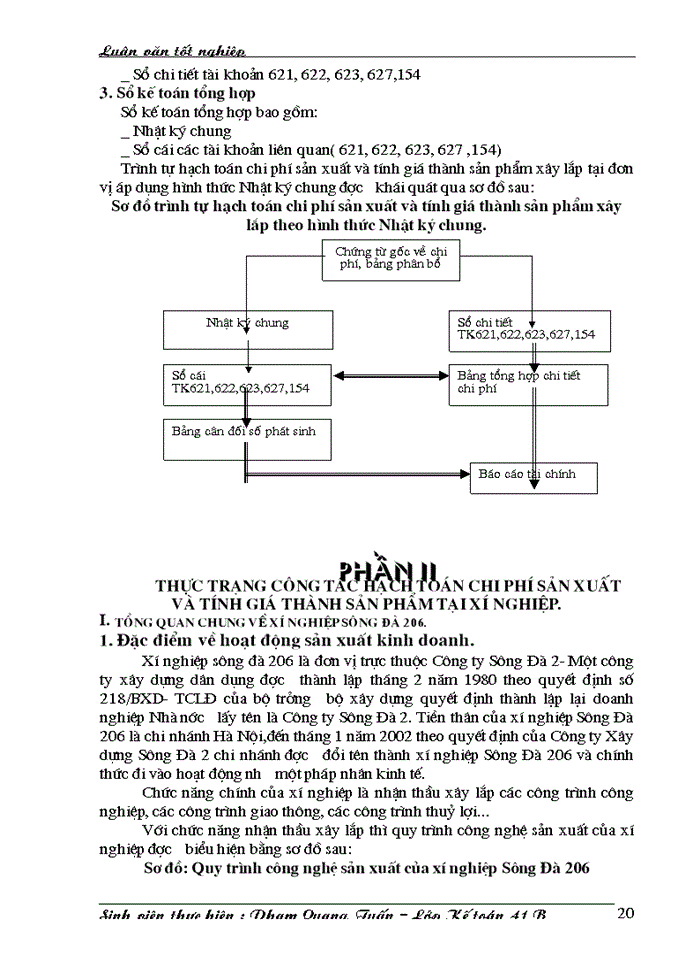 image for page Công tác hạch toán Chi phí sản xuất và tính Giá thành sản phẩm Xây lắp tại xí nghiệp Sông Đà 206