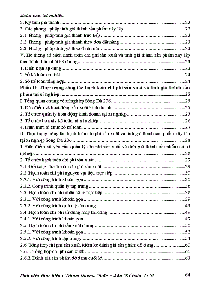 image for page Công tác hạch toán Chi phí sản xuất và tính Giá thành sản phẩm Xây lắp tại xí nghiệp Sông Đà 206