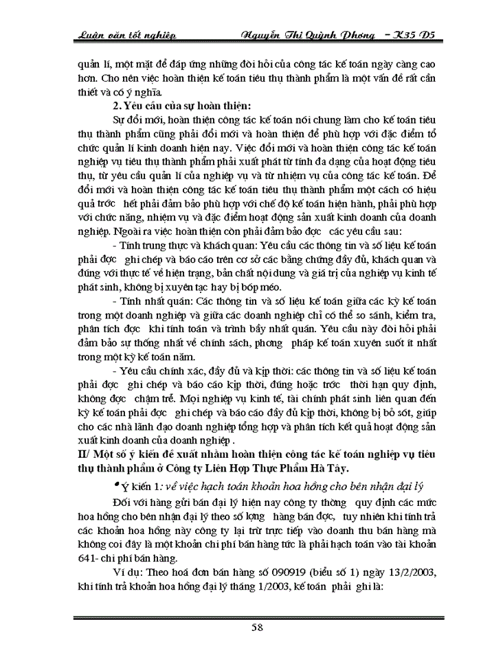 image for page Hoàn thiện Kế toán nghiệp vụ Tiêu thụ Thành phẩm tại Công ty Liên Hợp Thực Phẩm Hà Tây