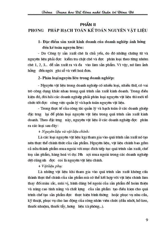 image for page Phương pháp hạch toán Kế toán Nguyên vật liệu
