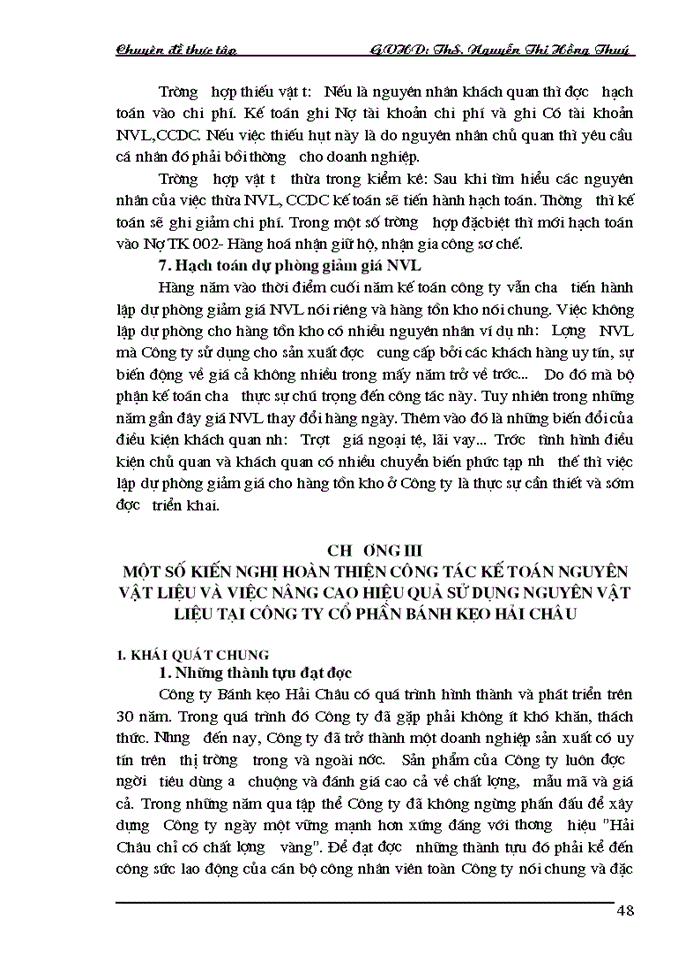 image for page Hoàn thiện hạch toán Nguyên vật liệu tại Công ty Cổ phần Bánh kẹo Hải Châu