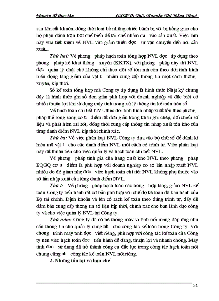 image for page Hoàn thiện hạch toán Nguyên vật liệu tại Công ty Cổ phần Bánh kẹo Hải Châu