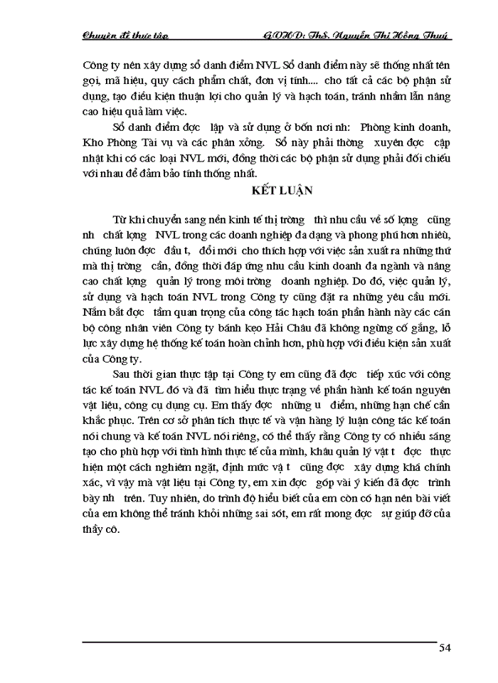 image for page Hoàn thiện hạch toán Nguyên vật liệu tại Công ty Cổ phần Bánh kẹo Hải Châu