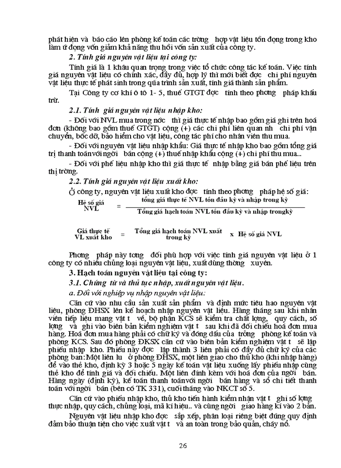 image for page Hoàn thiện công tác hạch toán Nguyên vật liệu với việc tăng cường hiệu quả sử dụng Nguyên vật liệu tại Công ty cơ khí Ô tô 1-5 l