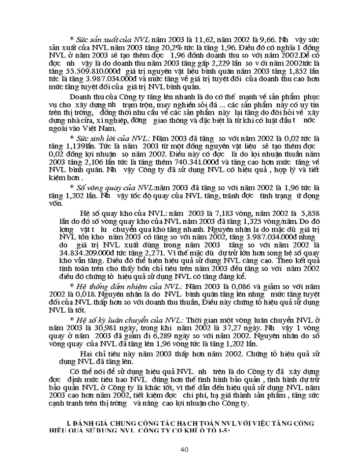 image for page Hoàn thiện công tác hạch toán Nguyên vật liệu với việc tăng cường hiệu quả sử dụng Nguyên vật liệu tại Công ty cơ khí Ô tô 1-5 l