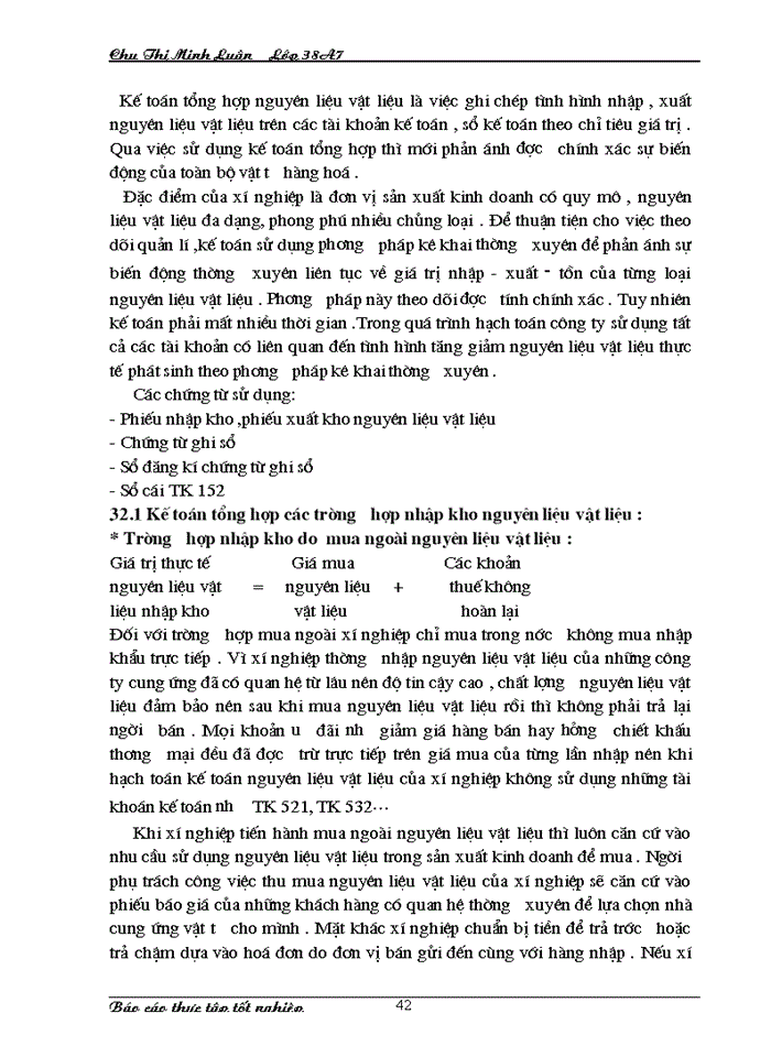 image for page Kế toán nguyên liệu vật liệu tại xí nghiệp X 18 - Công ty Hà Thành -BQP