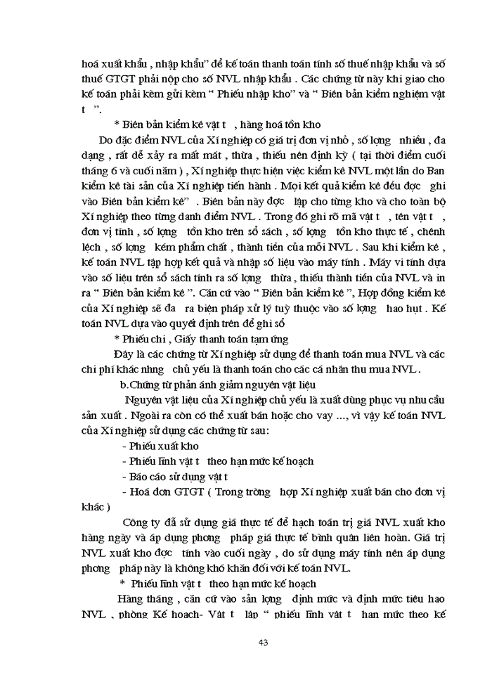 image for page Kế toán Nguyên vật liệu vật liệu và Công cụ dụng cụ tại Xí nghiệp 22 - Công ty 22 BQP