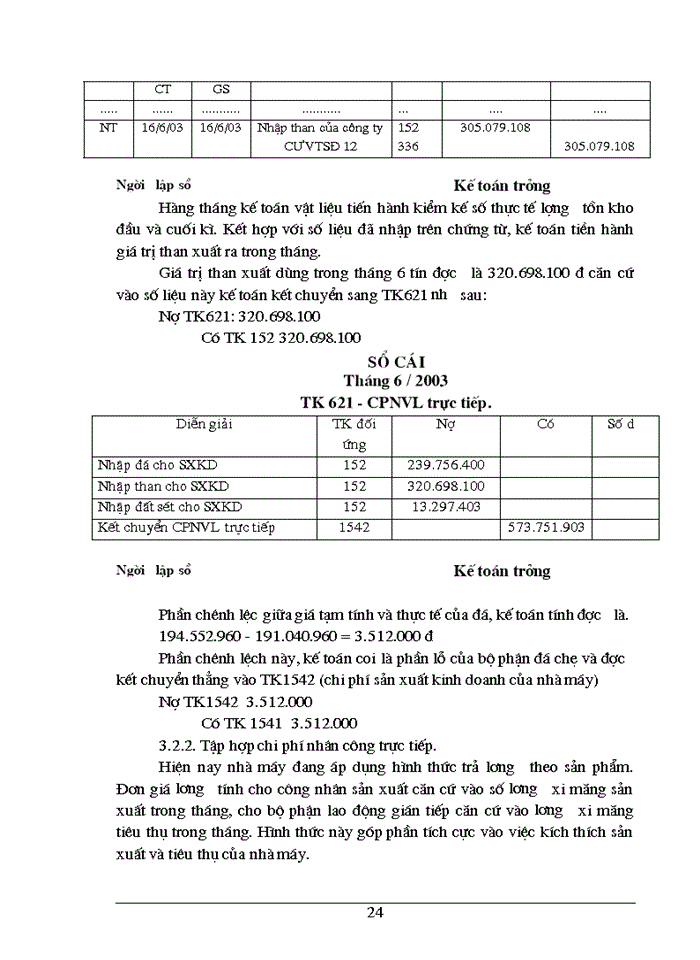 image for page Tình hình thực tế về công tác Kế toán tập hợp Chi phí sản xuất và tình Giá thành sản phẩm ở Nhà máy Xi măng Sông Đà thuộc Công ty Xây lắp vật tư vận tải Sông Đà 12
