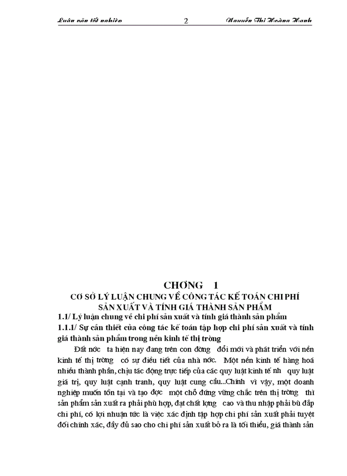 Tổ chức công tác Kế toán tập hợp Chi phí sản xuất và tính Giá thành sản phẩm tại Công ty Cơ khí- Điện Thuỷ Lợi
