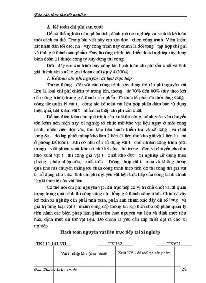 image for page Kế toán Chi phí sản xuất và tính Giá thành sản phẩm ở Xí nghiệp Xây dựng Binh đoàn 11