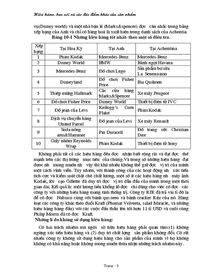 image for page Hiệu hàng bao gói và các đặc điểm khác của sản phẩm