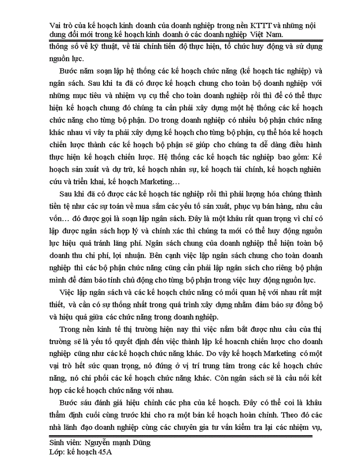 image for page Vai trũ của kế hoạch Kinh doanh của doanh nghiệp trong nền Kinh tế Thị trường và những nội dung đổi mới trong kế hoạch Kinh doanh ở các doanh nghiệp Việt Nam