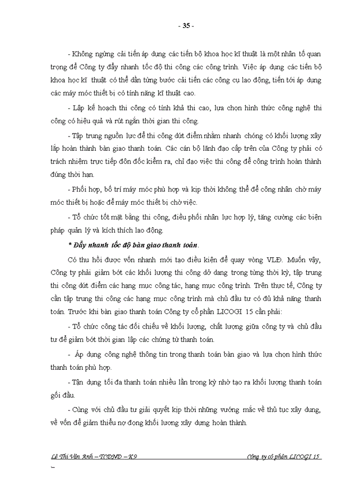 image for page Một số giải pháp nhằm nâng cao hiệu quả sử dụng vốn ở Công ty cổ phần LICOGI 15