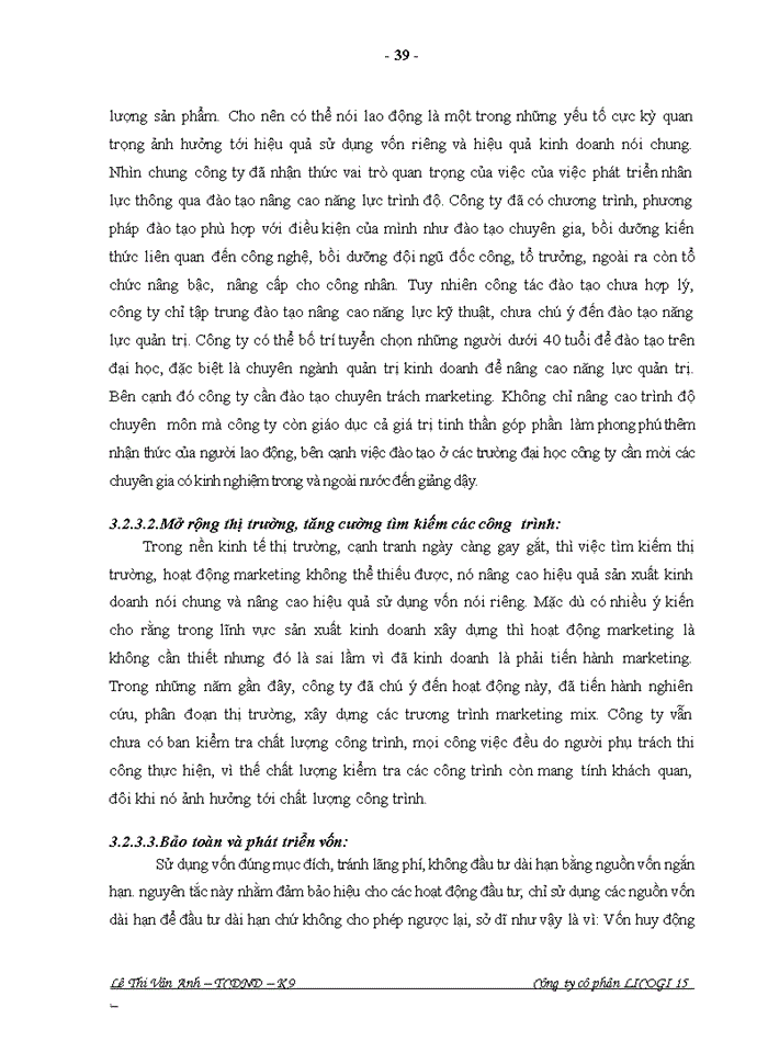 image for page Một số giải pháp nhằm nâng cao hiệu quả sử dụng vốn ở Công ty cổ phần LICOGI 15