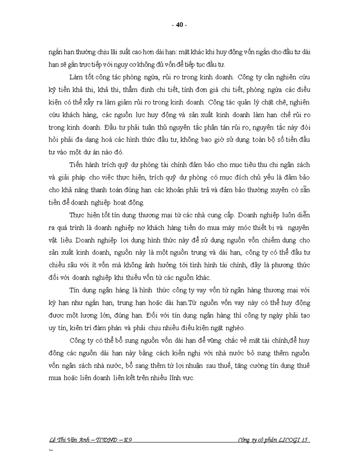 image for page Một số giải pháp nhằm nâng cao hiệu quả sử dụng vốn ở Công ty cổ phần LICOGI 15