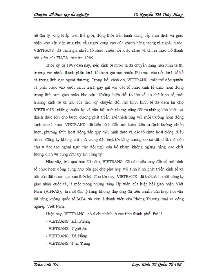 image for page Hoạt động giao nhận hàng hóa quốc tế bằng đường biển tại Công ty giao nhận kho vận ngoại thương - VIETRANS
