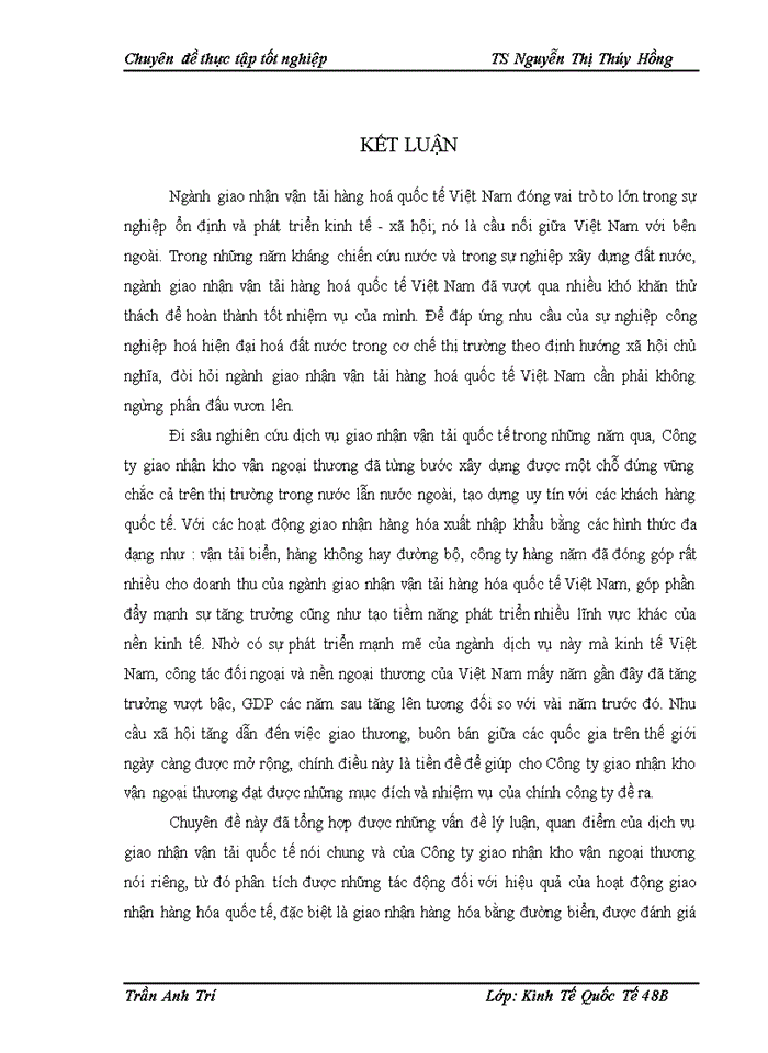 image for page Hoạt động giao nhận hàng hóa quốc tế bằng đường biển tại Công ty giao nhận kho vận ngoại thương - VIETRANS