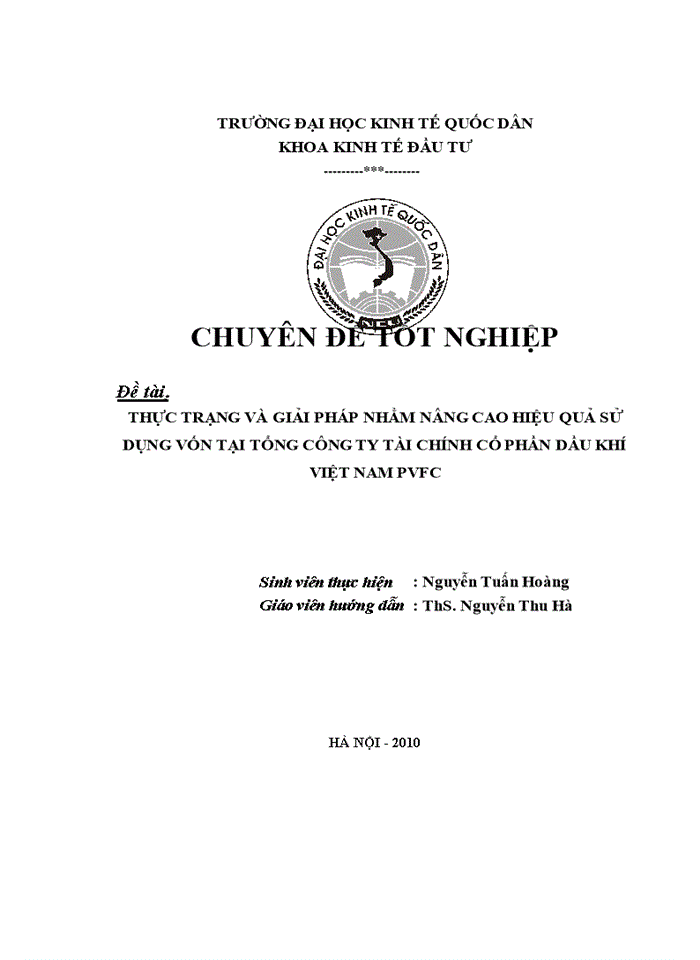 image for page Thực trạng và giải pháp nhằm nâng cao hiệu quả sử dụng vốn tại tổng Công ty tài chính cổ phần Dầu khí Việt Nam PVFC