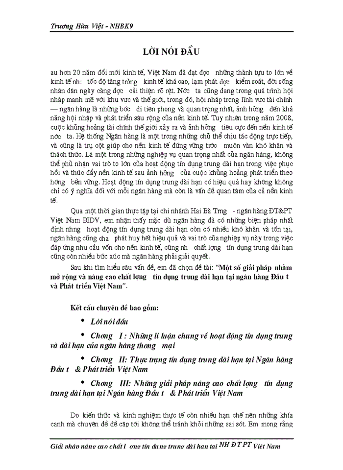 image for page Một số giải pháp nhằm mở rộng và nâng cao chất lượng tín dụng trung dài hạn tại ngân hàng Đầu tư và Phát triển Việt Nam