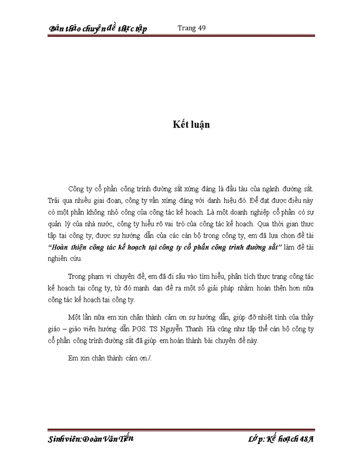 image for page Hoàn thiện công tác kế hoạch tại Công ty cổ phần công trình đường sắt