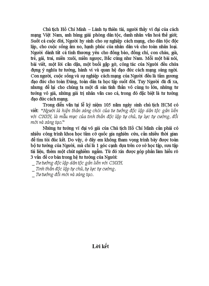 image for page Tư tưởng Hồ Chí Minh về độc lập dân tộc gắn liền với Chủ nghĩa Xã hội