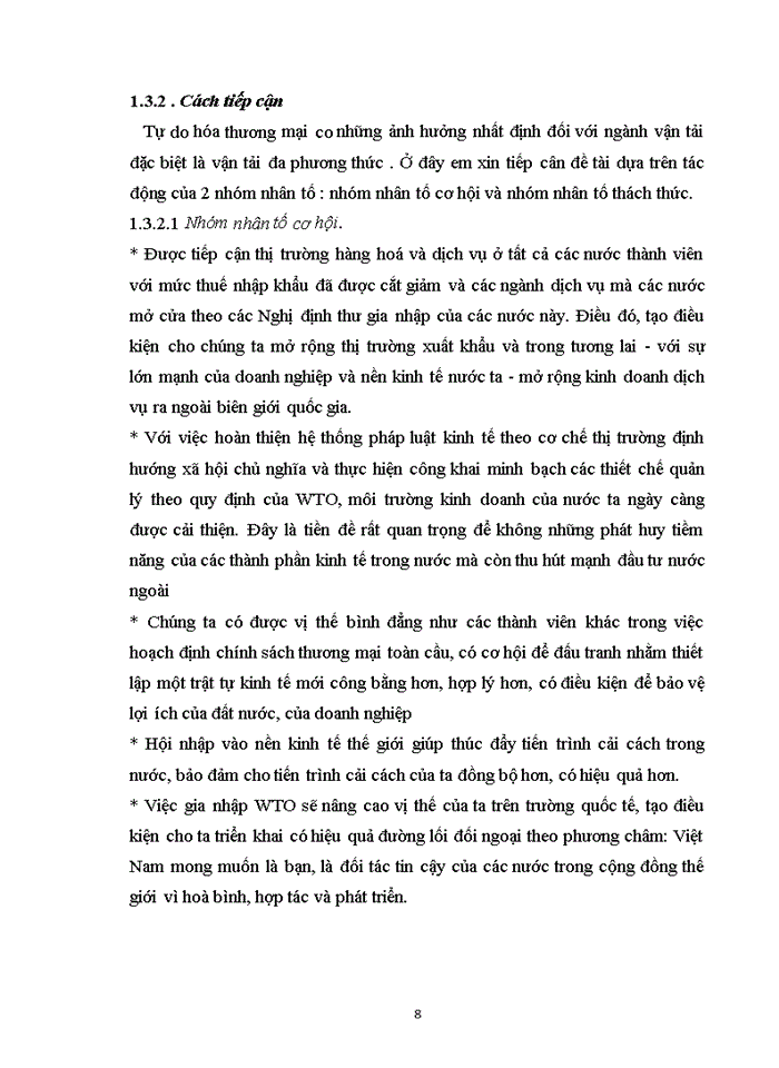 image for page Phân tích ảnh hưởng của tự do hóa thương mại đối với sự phát triển của ngành vận tải đa phương thức Việt Nam