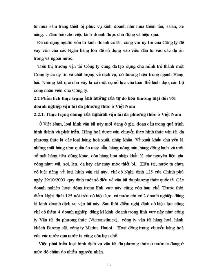 image for page Phân tích ảnh hưởng của tự do hóa thương mại đối với sự phát triển của ngành vận tải đa phương thức Việt Nam
