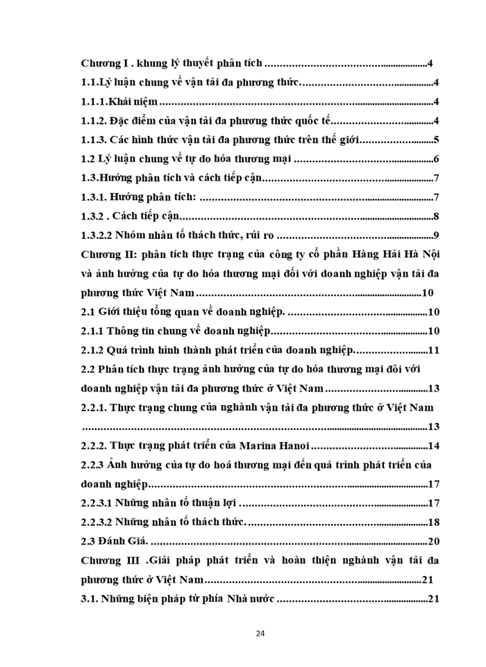 image for page Phân tích ảnh hưởng của tự do hóa thương mại đối với sự phát triển của ngành vận tải đa phương thức Việt Nam