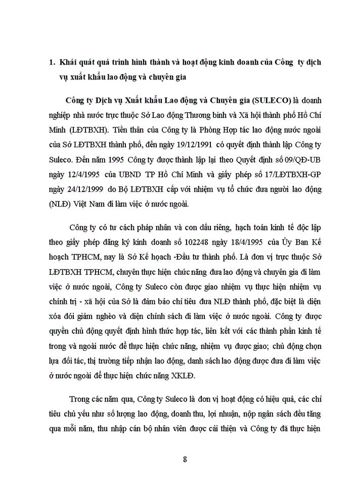 image for page Tác động của tự do hoá Thương mại tới hoạt động Xuất khẩu lao động của Công ty dịch vụ Xuất khẩu lao động và chuyên gia SULECO