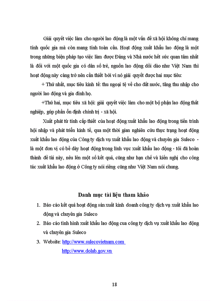 image for page Tác động của tự do hoá Thương mại tới hoạt động Xuất khẩu lao động của Công ty dịch vụ Xuất khẩu lao động và chuyên gia SULECO